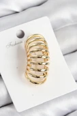 pilelistore Pirinç Yay Model Gold Renk Sağ Kıkırdak Küpe - TJ-BKP10994 - 1