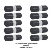 Endüstriyel Çöp Poşeti Hantal  100x150  Siyah 10 Rulo - 1