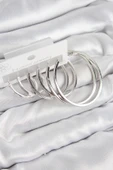 pilelistore Pirinç Halka Model Gümüş Renk Kadın Set Küpe - TJ-BKP11050 - 1