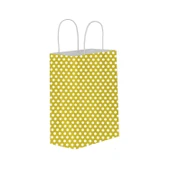 Kağıt Hediye Çantası Küçük Boy Puantiyeli 18X24 (25 Adet)  Puantiyeli  Sarı - 1