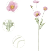 Yapay Çiçek Gelincik Çiçeği Gülkurusu Renk 3 Çiçek 1 Tomurcuk 59Cm thumbnail 3