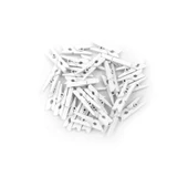 pilelistore 100'lü Beyaz Ahşap Mandal 2.5cm (10'lu Paket-1000 Adet) - 1