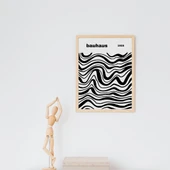 Bauhaus Siyah Çizgiler Duvar Tablosu Çerçeveli 2'li Set Ahşap Renk 30 x 42 Boyut/Ebat thumbnail 2