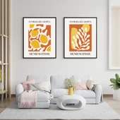 Henri Matisse Dekorları Duvar Tablosu Çerçeveli 2'li Set Siyah Renk 21 x 30 Boyut/Ebat - 1