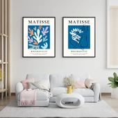 Mavinin Büyüsü Matisse Duvar Tablosu Çerçeveli 2'li Set Siyah Renk 21 x 30 Boyut/Ebat - 1