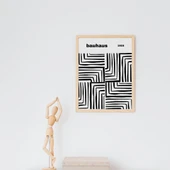 Bauhaus Siyah Çizgiler Duvar Tablosu Çerçeveli 2'li Set Ahşap Renk 30 x 42 Boyut/Ebat thumbnail 3