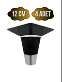 İrem Siyah Krom 12cm Plastik Ayak Mobilya Masa ve Dolap Ayağı(SİYAH KROM)(12CM) Siyah 12cm 12cm - 4 ADET thumbnail 1