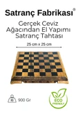 MC53 Satranç Takımı | El Yapımı Gerçek Ceviz Ağacı Satranç Tahtası | Antik Metal Satranç Taşları - 4