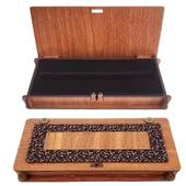 pilelistore Ahşap Deri Kalem Kutusu Süngerli - 1