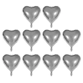 pilelistore Parti Kalp Şekilli Gümüş Renk Toptan Folyo Balon 45 cm 10 Adet - 1