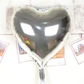 pilelistore Parti Aksesuar Kalp Uçan Balon Folyo Mor 80 cm 32 inç - 1