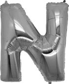 pilelistore Parti Aksesuar N Harf Folyo Balon Gümüş Renk 40 inç - 1