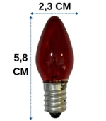 ENDER E-14 İnce Duylu RENKLİ Gece Lambası Abajur Ampulü 7w 220v (Parfüm Ampul) - 3