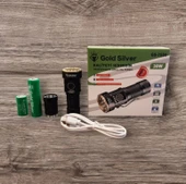 GOLD SILVER 30w Profesyonel Şarjlı Ledli Elfeneri 3 Kademeli Işık Ve Flaşör IP44 - 4