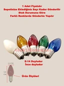 ENDER E-14 İnce Duylu RENKLİ Gece Lambası Abajur Ampulü 7w 220v (Parfüm Ampul) - 1