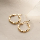 925 Ayar Gümüş Burgulu Halka Küpe thumbnail 4