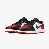 NİKE Jordan Air 1 Low Erkek Siyah - Kırmızı Spor Ayakkabı 553558-161 - 1