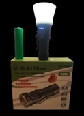 GOLD SILVER 30w Profesyonel Şarjlı Ledli Elfeneri 3 Kademeli Işık Ve Flaşör IP44 - 7