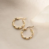 925 Ayar Gümüş Burgulu Halka Küpe thumbnail 6