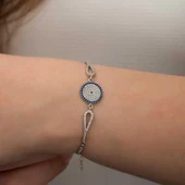 pilelistore 925 Ayar Gümüş Nazar Bileklik thumbnail 5