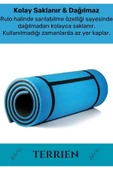 Taşıma Askılı Konfor Modeli Çift Taraflı Kaymaz Yoga Meditasyon Minderi Mavi Siyah Mat - 5