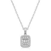 pilelistore 925 Ayar Gümüş Baget Taşlı Kadın Gümüş Kolye - 1