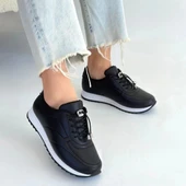 Finna Siyah Cilt Bağcıklı Spor Ayakkabı thumbnail 4