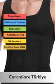 Özel Üretilmiş Bel Göğüs Göbek Toparlayıcı Erkek Extra Göbek Sıkılaştırıcı Siyah Atlet Korse thumbnail 2