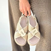 Cate Bej Hasır Cilt Sandalet thumbnail 4