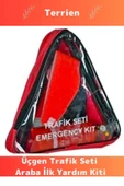 TSE Belgeli Tüvtürk Uyumlu Bez Çantalı Karayollarına Uygun Araba Oto Araba Üçgen Trafik Seti - 1