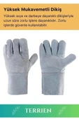 Premium Serisi Yanmaz Isıya Dayanıklı Eldiven Kaynak Yangın İçin Su Geçirmez Çok Amaçlı Deri Eldiven - 8