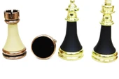pilelistore Satranç Taşı Zamak Polyester Krem Siyah - 4