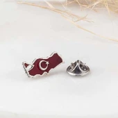 pilelistore 925 Ayar Gümüş Türkiye Haritası Rozet - 1
