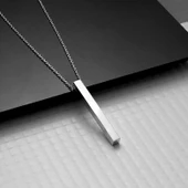 pilelistore Gümüş Erkek Çubuk Kolye - 4