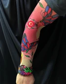 pilelistore Giyilebilir Kol Dövmesi Çorap Dövme 3D Baskılı Kol Bacak Dövme 2 Adet Model 20 - 1