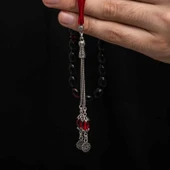 pilelistore Gümüş Püskül Sıkma Kehribar Tesbih - 4