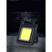 pilelistore Mini 30 Ledli  Mıknatıslı Anahtarlık Flash Kamp Lambası Askılı Kapak Açacaklı Şarjlı Fener - 3