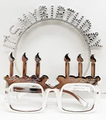 pilelistore İt's My Birthday Yazılı Taç ve Mum Şekilli Gözlük Seti Gümüş Renk - 1