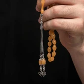 pilelistore Gümüş Püskül Sıkma Kehribar Tesbih - 2