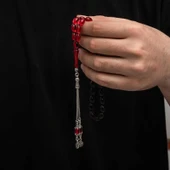 pilelistore Gümüş Püskül Sıkma Kehribar Tesbih - 3