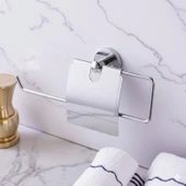 Kapalı Kağıt Havluluk Krom Gümüş Metal Duvara Monte Vidalı Banyo Tuvalet Mutfak Kağıt Havluluk 25 cm thumbnail 2