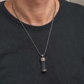 pilelistore Gümüş İçi Açılabilen Muska Kabı Cevşen Erkek Kolye - 3