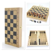 pilelistore Ahşap Satranç ve Tavla Seti - 1
