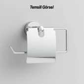 Kapalı Kağıt Havluluk Krom Gümüş Metal Duvara Monte Vidalı Banyo Tuvalet Mutfak Kağıt Havluluk 25 cm thumbnail 5