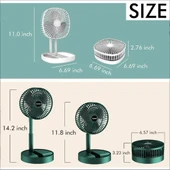 pilelistore Katlanır Teleskopik Zemin Fanı Yaz Sessiz Öğrenci Masaüstü Fan USB Şarj Edilebilir Taşınabilir Ev Mini Hava - 1