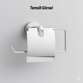 Kapalı Kağıt Havluluk Krom Gümüş Metal Duvara Monte Vidalı Banyo Tuvalet Mutfak Kağıt Havluluk 25 cm thumbnail 4