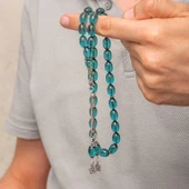 pilelistore Gümüş Püsküllü Ateş Kehribar Tesbih - 2