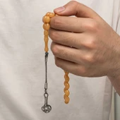 pilelistore Gümüş Kazaz Püsküllü Sıkma Kehribar Tesbih - 4