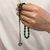 pilelistore Gümüş Kazaz Püsküllü Sıkma Kehribar Tesbih - 3