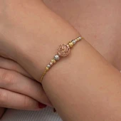 pilelistore Gümüş Renkli Top Dorika Kadın Bileklik thumbnail 4